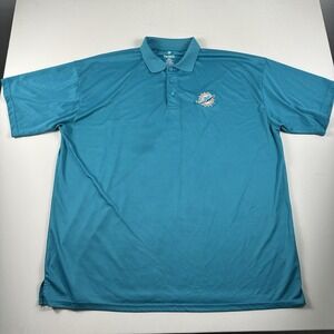 Fanatics Miami Dolphins Polo Shirt‎ Green Mens 4XLT Short Sleeve